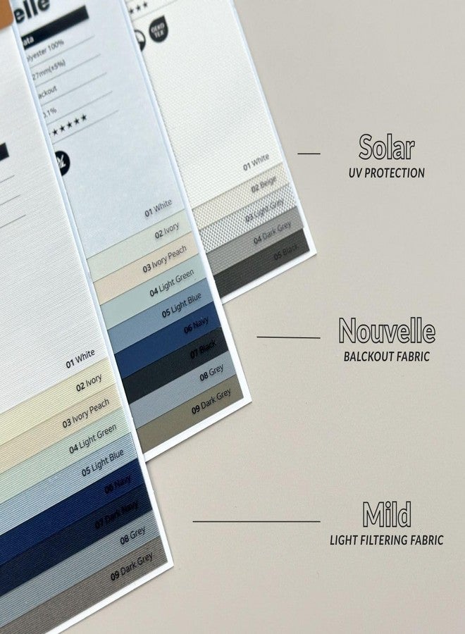 Foiresoft Noiseless+ Fabric Sample Set for Zebra & Roller Blinds - Mild Light Filtering, Nouvelle Blackout, UV Protection Options - Image 2